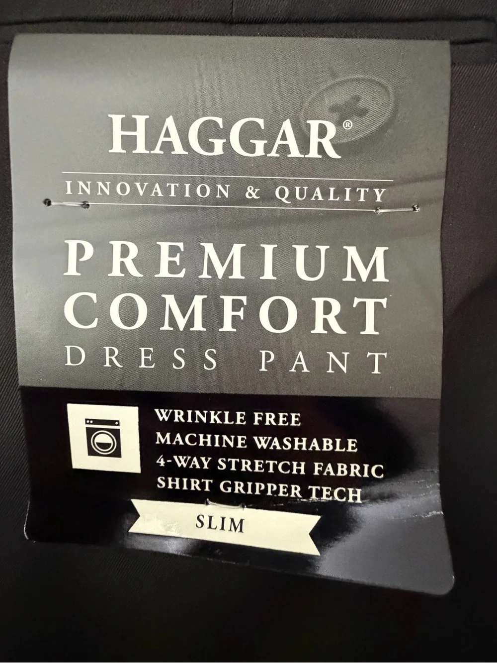 Men’s Haggar Black Slim Dress Pants 30x32 Premium Flex NWT(A745)